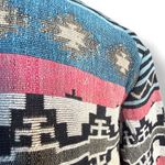 Vintage Southwestern Woven Jacket Muted Blue Red Geometric Western Coat Rodeo Size L Photo 4