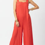 Haute Hippie  Orange Linen Blend Sleeveless Capri Cropped Jumpsuit NEW S Photo 0