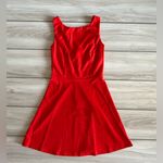 RIHOAS The Red Boat Neck High Waisted Mini Dress Small Red NWT IN PACKAGE Photo 2