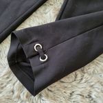 Rafaella  Curvy Laced Grommet Detail Capri Pants Black Size 12 Petite Photo 1