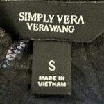 Simply Vera Wang Crinkle Floral Top Blouse Womens S Black 3/4 Handkerchief Hem Purple Photo 3