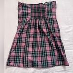 Kimchi Blue  pink and green plaid Emmery Bow Strapless Mini Dress Photo 2