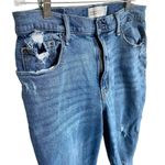 Abercrombie & Fitch  Mom Jean Distressed Dark Wash Size 31/12R Photo 7