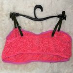 Parade Lace Bandeau Bra Sheer Lace Bralette w Removable Straps Pink Women’s XS Photo 1