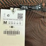 ZARA  NWT Brown Geometric Square Neck Keyhole Long Sleeve Mini Bodycon Dress Sz M Photo 5