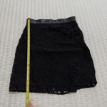 ZARA Black Lace Mini Skirt With Faux Leather Waist Trim Detail Sz XS Photo 2