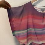 Joseph A. Pastel Multicolor Striped Flowy Chiffon Dolman Sleeve Top Size XL Photo 2