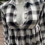 Isabel Target Flannel‎ Plaid Black and White Maternity Tunic size xs Photo 2