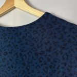 Splendid Navy Blue Leopard Print Short Sleeve A-Line Mini Dress S Photo 2