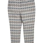 Chico's Josie So Slimming Slim Ankle Pant Ikat Stripe White Blue Size Large NWT Photo 5