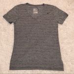 Nike  Dri Fit Athletic Cut Striped Heathered V-Neck Shirt‎ Grey Small Photo 0