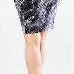 Helmut Lang SILK Cellophane Print Faux Tulip Hem Wrap Skirt Black Silver 4 NWT Photo 0