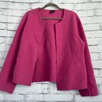 Eileen Fisher Pink Boiled Wool Cashmere Open Front Jacket Women’s Large Minimal Photo 5