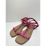 14th & Union 14th & Union Sandals Size 6.5 Finley Metallic Pink Studded Detail Square Toe Photo 1