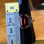 Red Labradorite Vermelho Red Garnet Sterling Silver Ring Size 8.75 Photo 6