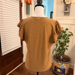 Michael Kors NWOT Brown Eyelet Lace Flutter Sleeve V-Neck Blouse Photo 1