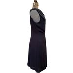 Baby Blue Line Cap Sleeve Cowl Neck Navy Midi Dress A Line Sleek Size 2 Photo 1