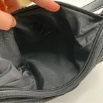 Black Woven Beige Stripe Summer Shoulder Bag Zip Pocket Photo 3