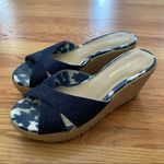 Arturo Chiang  Blue Denim‎ Espadrille Wedge Slides Photo 1