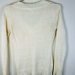 Zenana Outfitters  Women’s Ivory V-Neck Knit Sweater, Size Small Classic and Cozy Photo 5