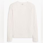 J.Crew NWT Teddie White Cotton Pullover Sweater Sz Medium Photo 3