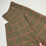 Brandy Melville  Straight Leg Plaid Print Pants High Rise Tan Red Black Preppy Photo 7