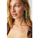 Free People Bohemian Stone Crystal Karma Hoops Earrings Pink Whimsical Summer Photo 7