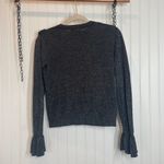 Les Coyotes de Paris Women’s Black Metallic Ruffled Crew Neck Sweater Size S Photo 5