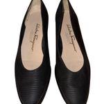 Salvatore Ferragamo Women's Black Textured Flats Size 8 Narrow Casual Photo 0