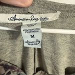 American Rag Gray 3/4 Sleeve Blouse with Graphic Ruched Design Photo 2