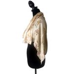 Anne Klein Vintage Romantic 100% Silk Scarf Floral Print 33" Pink Green Photo 2