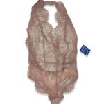 Free People  Showoff Lace‎ Bodysuit Pink New XS $68 Photo 2