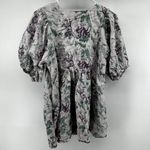 Kimchi Blue Urban Outfitters Pria Dress Puff Sleeve Blouson Floral White Small Photo 5
