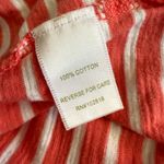 Garnet Hill  Women’s Sz Medium Cotton Dress Striped Boat Neck Coral White Photo 4