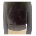 Guess  Jean’s GLAMOUR Black Faux Fur Sweater Knit Zip Up Jacket Size M Photo 7