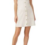 Nanushka Menphi Vegan Leather Buttoned Mini Dress, Size S, EXCELLENT Retail $495 Tan Photo 3