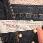 ZARA Blue Straight Leg Jeans with Pearl Details Photo 8
