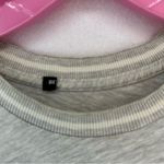 Brandy Melville Basic Cropped Short Sleeve T Shirt Striped Neck One Size Gray Photo 2