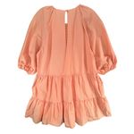 Karlie Bow Poplin Dress Womens M Orange Puff Sleeves Tiered Pockets Cottagecore Photo 3