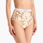 Zimmermann  Pop Button High Waisted Bikini Bottoms floral patchwork print swim Photo 1