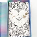 GRACE + OK 1984 Mini Earrings Boxer Dog Bones Gold Pet Jewelry Best Friend NWT Photo 2