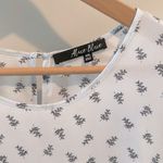 Alice Blue  XXL Baby Blue Microfloral Botanical Print Blouse Top Photo 2