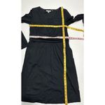 Boden Long Sleeve Sheath Mini Dress Cotton Accented Waist Pockets Knit Black 10 Black Photo 4