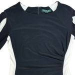 Ralph Lauren Lauren  Women's Black White Sheath Dress Long Cutout Sleeves  Sz 6‎ Photo 3