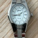 Belair Luxury Vintage Ladies Watch Sparkling White Oval Dial Stainless Bracelet Silver Photo 0