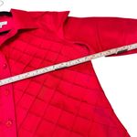 Coldwater Creek  100% Silk Red Diamond Pintuck Button Front Blouse Women’s L GUC Photo 5