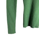 Oscar de la Renta Solid Green Ribbed Knit Long Sleeve Scoop Neck Sweater Size XS Photo 5