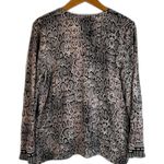 Chico's Black Brown Snakeskin Animal Print Silk Blend Vneck Cardigan Size 3 Large Photo 1