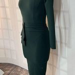 Pretty Little Thing Pretylittlething NWT Emerald Green Long Sleeve Wrap Waist Midi Dress Size 0 Photo 4