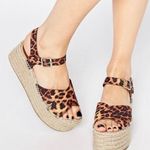 ASOS Leopard Print Espadrille Flatform Sandals Size 8 Photo 0